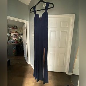 Navy blue maxi formal dress